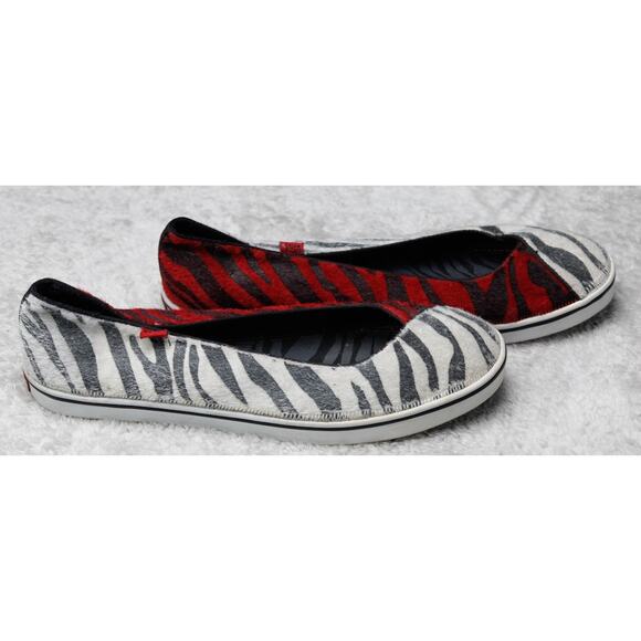 Vans Caliente Zebra Print Slip on Red Black White Sneakers Ballet Womens 10.5 - Picture 13 of 16